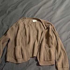 Cozy Taupe Ribbed Cardigan